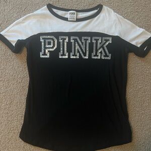 PINK Victoria's Secret Black and White Tee